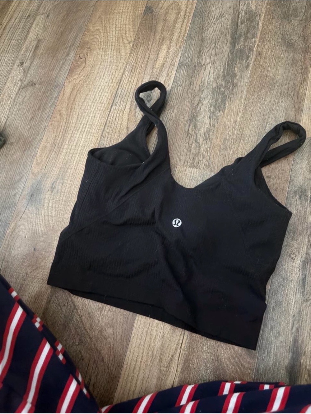 lululemon athletica Black Ribbed Stretch Sports Bralette